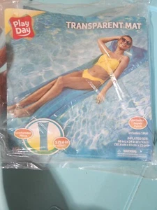PlayDay Transparent Swimming Pool Mat Float Raft Blow Up Inflatable - Picture 1 of 1