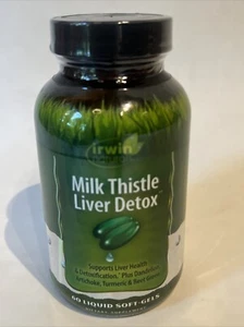 Irwin Naturals Milk Thistle Liver Detox 60 Liquid Soft Gels No Preservative 5/26 - Picture 1 of 4