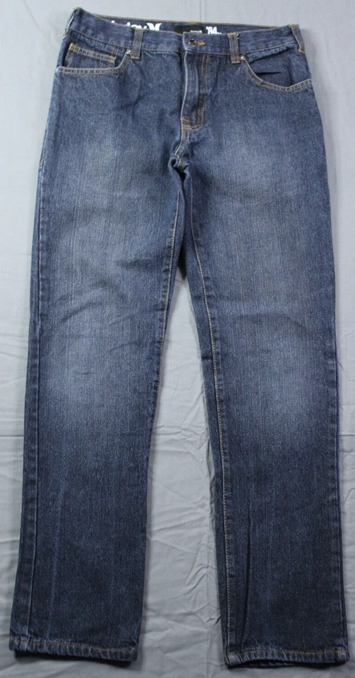 Hurley Jeans Boys 18 Blue Mid Rise 84 Slim Straight Dark Stretch Denim 30x29 - Image 1 of 4