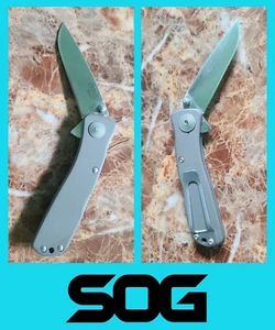 SOG Twitch II Limited Prod. Specialty folding Pocket Knife Silver - Picture 1 of 3