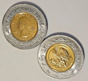 2012 Gold 25c FGH RINCON PUERTO RICO Encased Cent Lucky Penny Münze Ficha Token - Bild 1 von 2