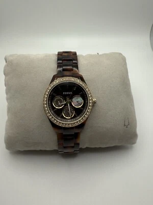 Reloj para mujer Fossil Stella ES2795 resina tortuga esfera analógica cuarzo Foto 1 de 4
