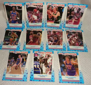 Juego de 11 tarjetas pegatinas Fleer Super Star 1989--M. Jordan--M Johnson--Larry Bird - Imagen 1 de 2