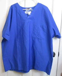 Nuevo sin etiquetas Blusa Médica Zone Azul Real Talla 2XL Pecho 58 Manga Corta Cuello en V 218-34254 - Imagen 1 de 4