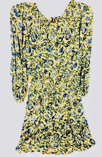 Abito Michael Kors XS donna girasole vita smoking collo rotondo nuovo con etichette $125