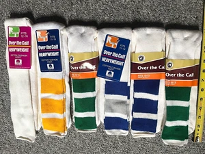 6pr stripes x long tall tube socks fox river rockford textile cotton USA vintage - Picture 1 of 4