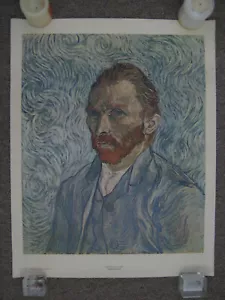 Vincent Van Gogh Self Portrait Poster 1889 Louvre Paris Sherwood Pub. 22.5x28.5 - Picture 1 of 8