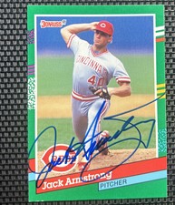JACK ARMSTRONG CINCINNATI REDS SIGNED 1991 DONRUSS  CARD #571