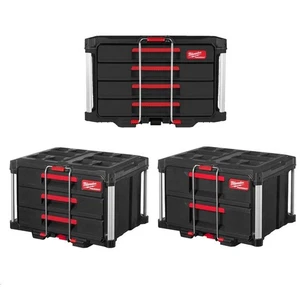 Milwaukee schwarz Packout Schublade Paket - 4932472130/4932493189/4932472129 - Bild 1 von 12