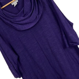Top túnica elástica asimétrica cuello capucha morado CATHERINES 1X (18/20W) para mujer - Imagen 1 de 9