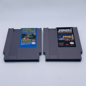 Lot of 2 Wheel of Fortune Family Edition and Jeopardy NES - Cart Only Tested