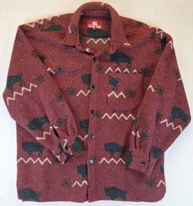 Vintage True Grit Southwestern rot Fleece Hemd Jacke Berber Big Shirt Herren XL - Bild 1 von 9
