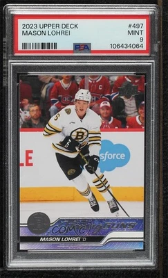 2023-24 Upper Deck Series 2 Young Guns Mason Lohrei #497 PSA 9 MINT Rookie RC - Image 1 of 3