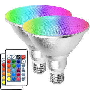 Multicolor LED Par38 Flood Light Bulb Outdoor Waterproof, 1800LM, 30W=90W, RG... - Picture 1 of 7