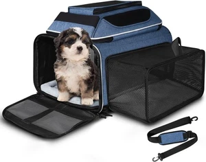 Petskd Trasportino per Animali Espandibile Superiore e Laterale 18x11x11 Pollici Delta United Airline - Foto 1 di 5