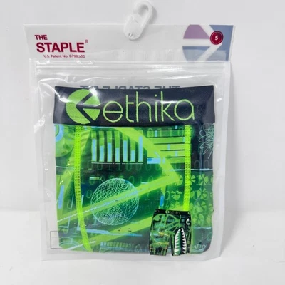 Calzoncillo boxer Ethika ropa interior para hombre ajuste básico - verde tiburón bombardero para hombre pequeño Foto 1 de 3