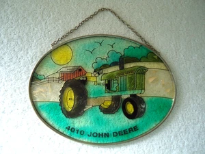 Placa colgante John Deere 4010 aspecto de vitral ovalada "Gran artículo de regalo" - Imagen 1 de 7