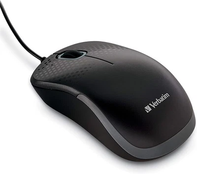 Verbatim USB Silent Corded Optical Mouse - Wired Noiseless Click Black  - Image 1 of 4