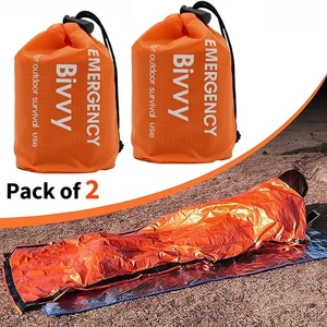 2 Stück Schlafsack, Survival Biwak Sack Rettungsdecken Notfalldecke Ultraleicht - Bild 1 von 16