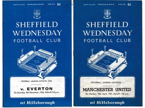 Sheffield Wednesday 1966/67 Auswahl Heimliga Programme aus Menü - Bild 1 von 3