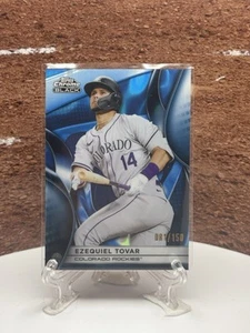 2025 Topps Chrome Black Blue Lava Refractors #8 Ezequiel Tovar 81/150 ROCKIES - Picture 1 of 2