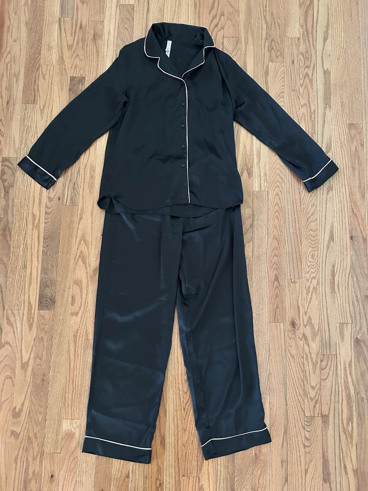 Conjunto de pijama Gillian & O’Malley negro rosa para mujer talla mediana Top pantalones regalo Foto 1 de 4