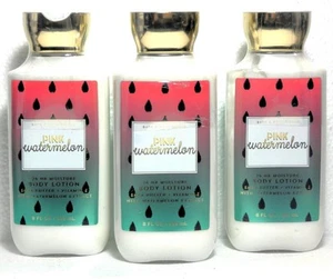 3 Bath & Body Works PINK WATERMELON Shea, Coconut Oil, Vit E Body Lotion 8 oz - Picture 1 of 2