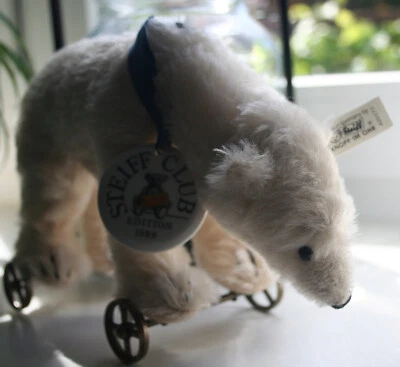 Steiff Club Edition 1999/2000 Eisbär Auf Rädern 1910 Weiß OVP Zertifikat - Bild 1 von 4