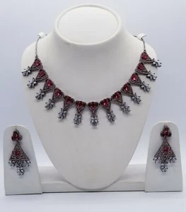 American diamond Necklace and Earrings Set - Picture 1 of 3
