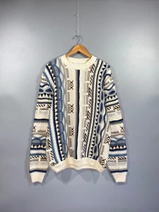 COOGI STYLE Men's Oversized Multicolor Acryl/Cotton Vintage Knit Sweater Size L - Picture 1 of 12