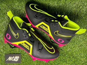 Nike Oregon Ducks PE Alpha Menace Pro 3 Team Issued Pink & Black BCA Cleats 12 W - Picture 1 of 7
