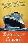 Liverpool Route Britanic Vintage Cruise Travel Poster 12X18