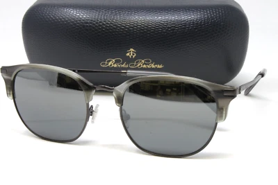Gafas de sol Brooks Brothers para hombre cuadradas de metal mate gris bronce cuerno ¡NUEVAS! Foto 1 de 4