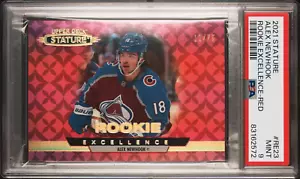 2021-22 UD Stature Rookie Excellence Alex Newhook #RE23 serie y grado PSA 9MT - Imagen 1 de 2