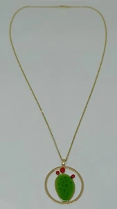 COLLANA IN ARGENTO 925 MAGLIA ROLO 60 CM PALA FICO SMALTO COLORATO (DMC0008) - Foto 1 di 4