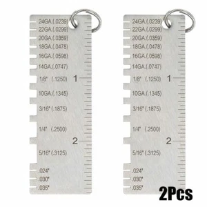 Medidor de soldadura de espesor de chapa metálica de 2 piezas herramienta de inspección de tamaño chapado EE. UU. - Imagen 1 de 10