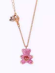 NUOVA Autentica Collana con Ciondolo Orsacchiotto Cuore Rosa SWAROVSKI RG 5642976 - Foto 1 di 4