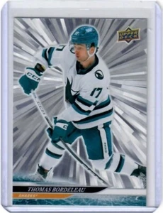 2024-25 Upper Deck Series 2 Thomas Bordeleau Outburst Silver Insert Card Sharks - Bild 1 von 2