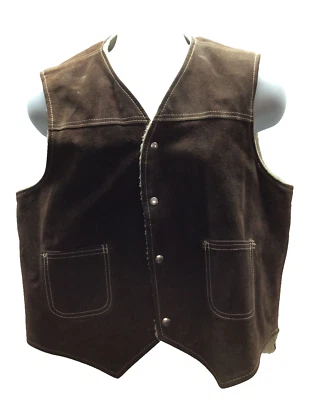 Chaleco de Gamuza Marrón JC Penney De Colección Años 70 80 Forrado Sherpa JCP Foto 1 de 4