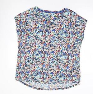 Marks and Spencer Womens Multicoloured Geometric Polyester Basic T-Shirt Size 20