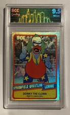 Krusty  Simpsons Wwe WWF holographic aceo card graded 9.5 Scc Grading