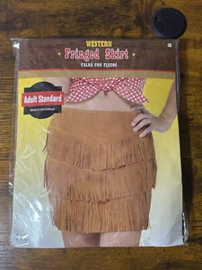 Adult Women's Western Fringed Skirt Costume Halloween Standard Size Cute Skirt - Picture 1 of 4