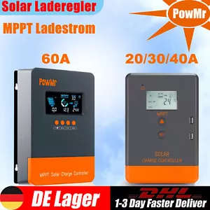 PowMr Solarladeregler 100% MPPT 20/30/40/60A Solar Controller Regler LCD Dispaly - Bild 1 von 26