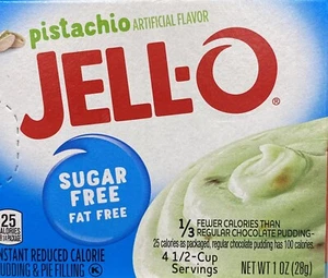 Jello PISTACHIO SUGAR FREE Instant Pudding & Pie Filling Mix Dessert 1 oz Box - Picture 1 of 3