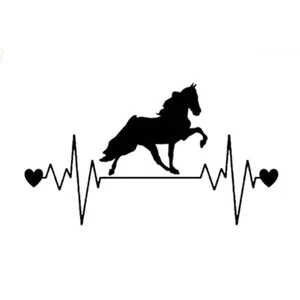 Walking Horse Pferd herzschlag heartbeat Aufkleber Decal Auto Sticker 20 cm - Picture 1 of 2