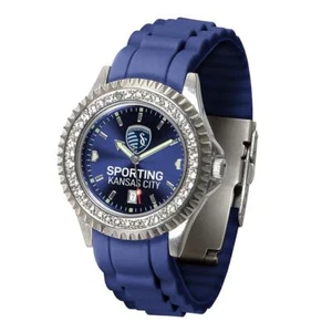 Ladies Sporting Kansas City Watch Silcone Band Crystal Bezel - Picture 1 of 6