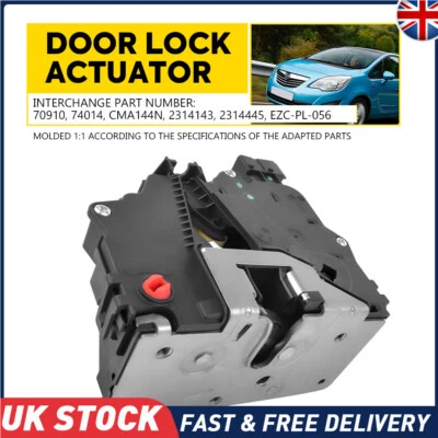 Left Rear Door Lock Mechanism Black For 2010-2017 Vauxhall Meriva B 13432376 UK - Image 1 of 4
