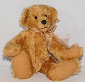 TEDDY BEAR ARTIST SIGNED J.H. MOHAIR JOINTED HAND MADE COLLECTIBLE GOLDEN 10" - Picture 1 of 15