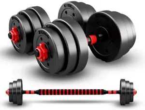 SET 2 MANUBRI E DISCHI KIT PALESTRA 20KG PESI BILANCIERE 10 KG MANUBRIO 1 - Foto 1 di 7