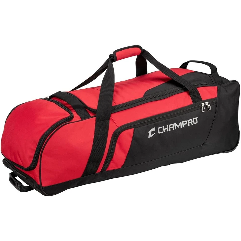 Large Scarlet Catchers Bag with Wheels Holds Gear and Bats Sports Equipment - Image 1 of 1
